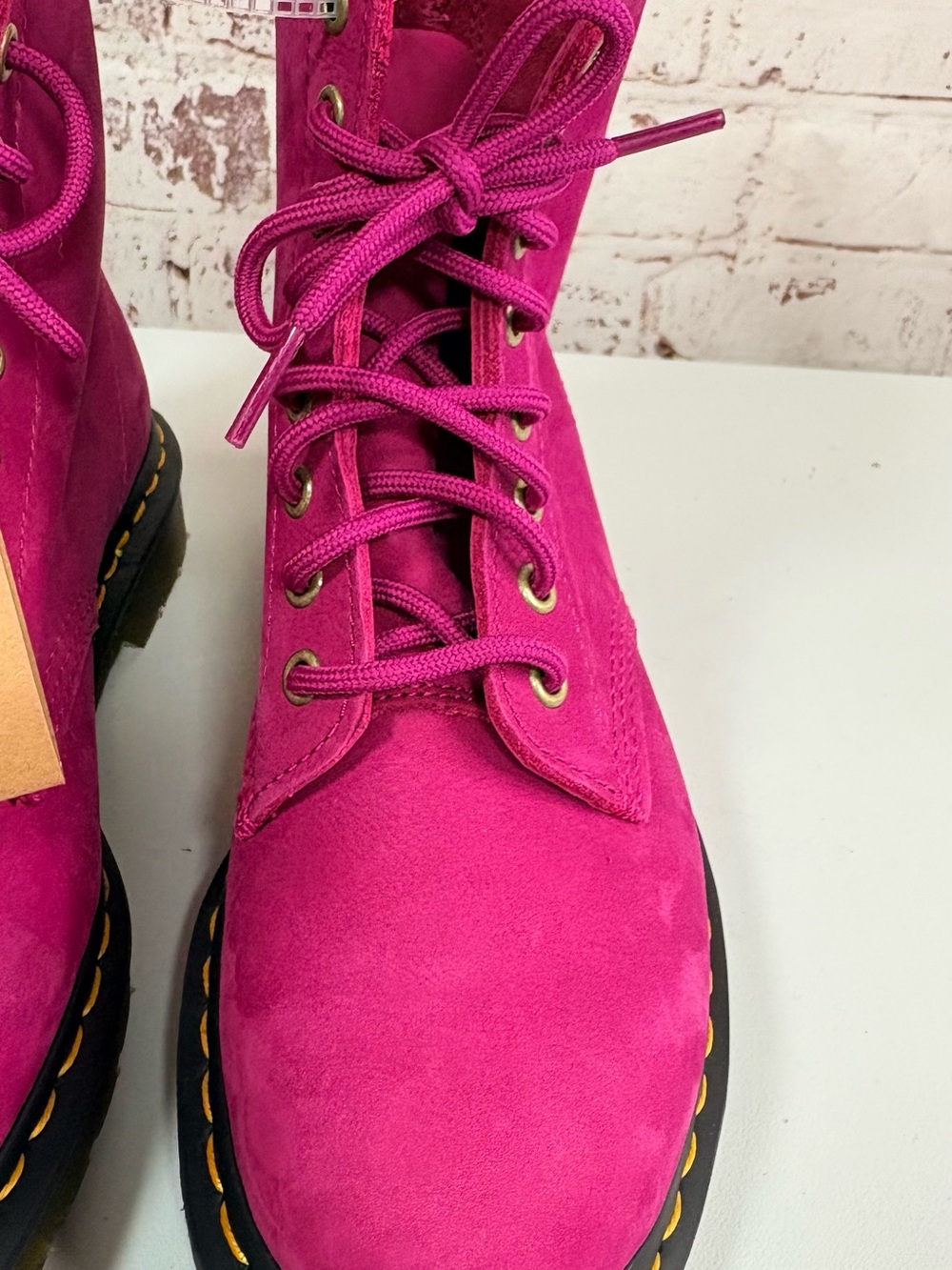 Dr. Martens Women's Hot Pink Lace-Up Leather Boots - Picture 14 of 14